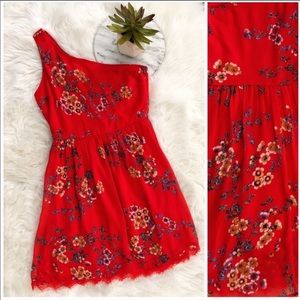 Red Floral print cocktail/Sun dress